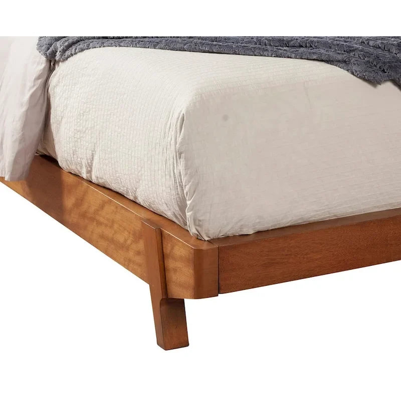 Alpine Furniture Dakota Wood Platform Bed in Acorn (Brown)