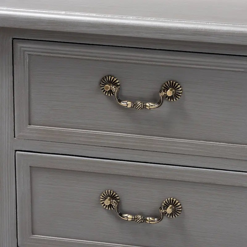 Baxton Studio Capucine Antique French Country Cottage Wood 3-Drawer End Table