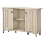 Antique White Storage Cabinet with Doors - 46.22L x 12.76W x 29.96H - 46.22L x 12.76W x 29.96H