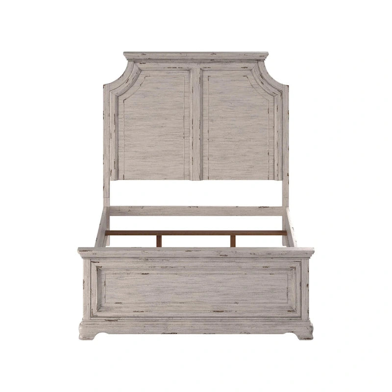 Palisade Distressed Antique White Panel Bed