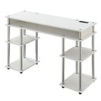 Convenience Concepts Designs2Go No Tools Student Desk with Charging Station and Shelves