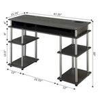 Convenience Concepts Designs2Go No Tools Student Desk with Charging Station and Shelves