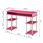 Convenience Concepts Designs2Go No Tools Student Desk with Charging Station and Shelves