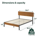 Priage by ZINUS Black Metal Platform Bed Frame
