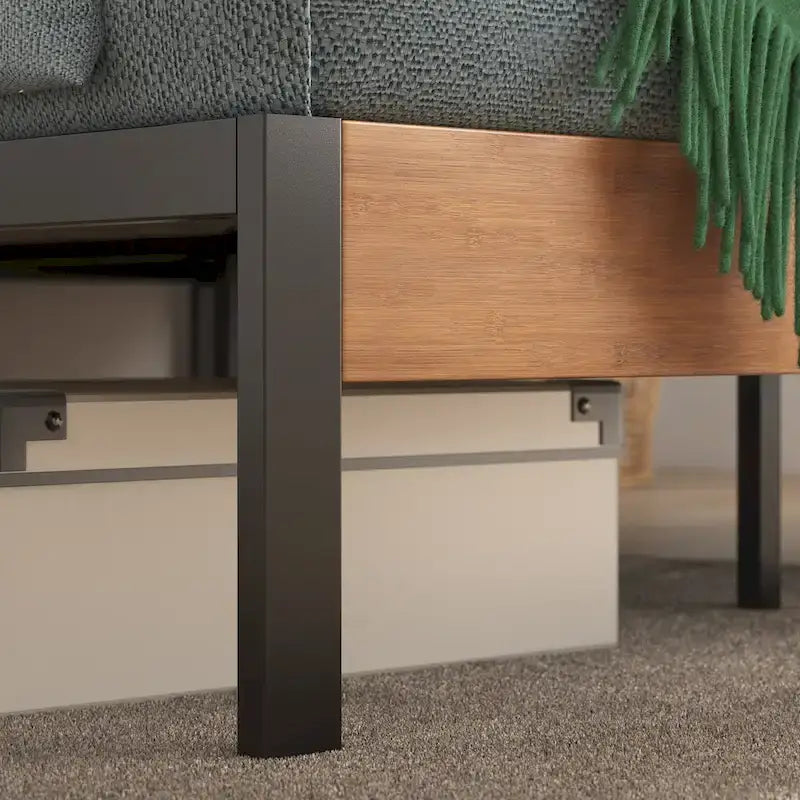 Priage by ZINUS Black Metal Platform Bed Frame