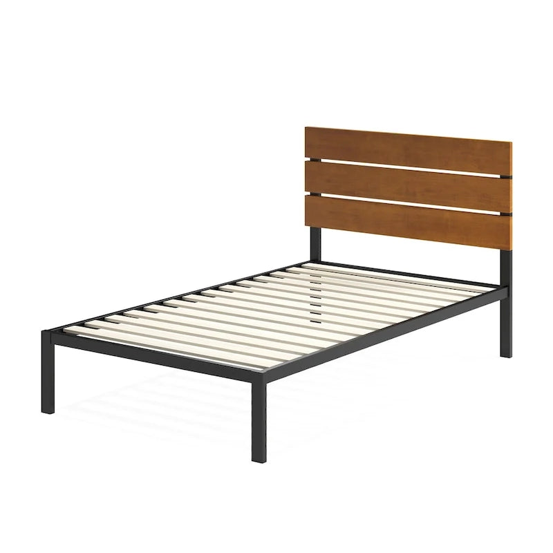 Priage by ZINUS Black Metal Platform Bed Frame