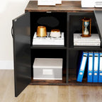 71 inch L Shaped Computer Desk with Cabinet