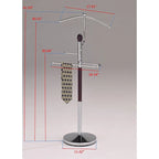 Suit Valet Rack Stand Organizer, Walnut Finish