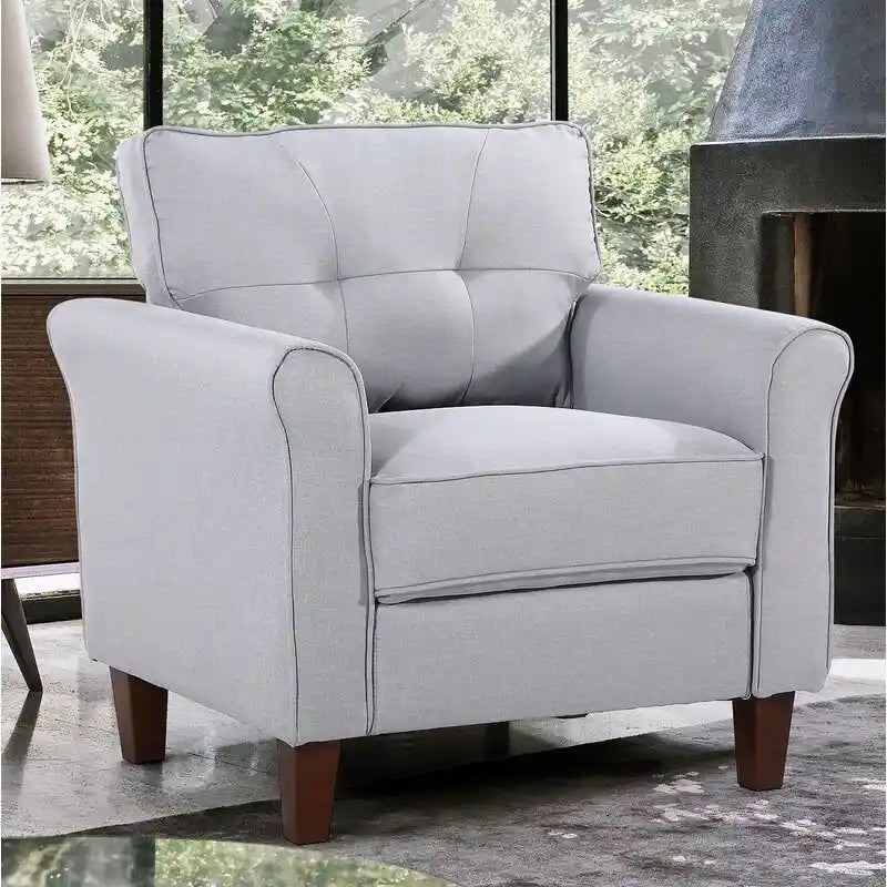 Kouchouk 32.9 Wide Tufted Linen Armchair