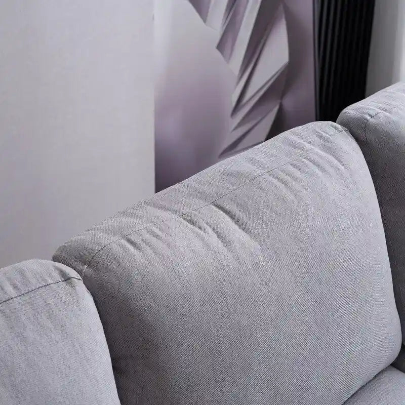 L-Shaped Fabric With Chaise Iron Feet 4 Seats Indoor Modular Sofa - 110