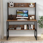 Computer Desk, Home Office Desk Study Desk with Hutch and Shelves