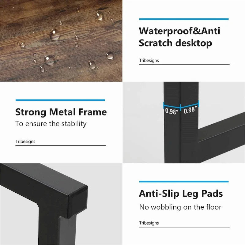 Computer Desk, Home Office Desk Study Desk with Hutch and Shelves