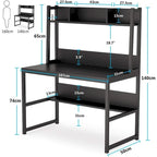 Computer Desk, Home Office Desk Study Desk with Hutch and Shelves
