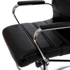 Mid-Back LeatherSoft Drafting Chair with Adjustable Foot Ring and Chrome Base