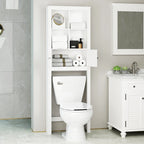 Spirich Home Bathroom Shelf Over The Toilet with 4 Cubbies, Bathroom Cabinet Organizer Over Toilet, Space Saver Cabinet Storage