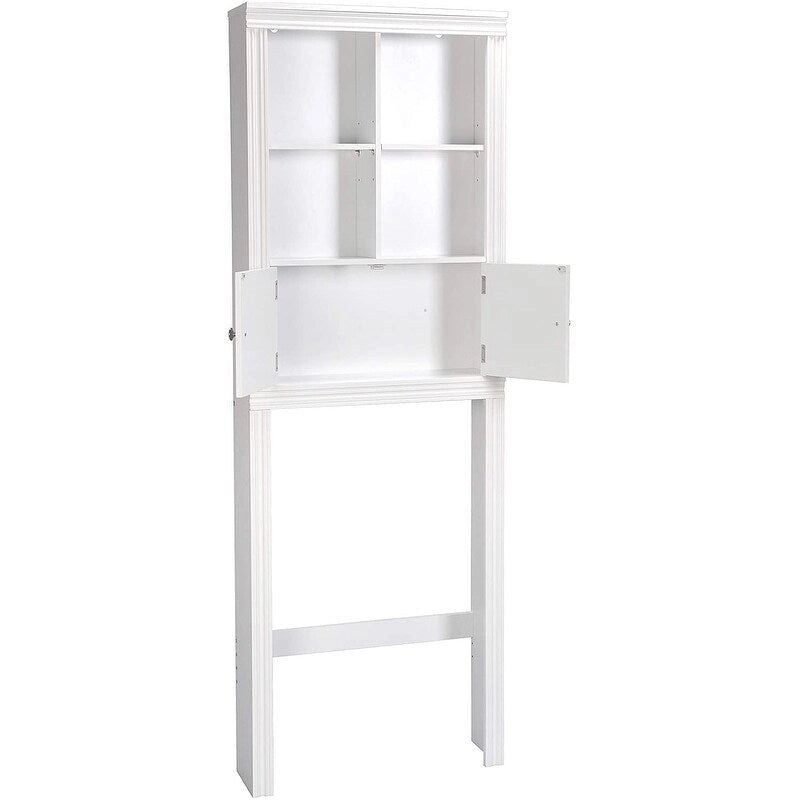 Spirich Home Bathroom Shelf Over The Toilet with 4 Cubbies, Bathroom Cabinet Organizer Over Toilet, Space Saver Cabinet Storage