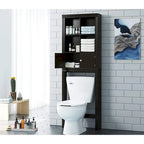 Spirich Home Bathroom Shelf Over The Toilet with 4 Cubbies, Bathroom Cabinet Organizer Over Toilet, Space Saver Cabinet Storage