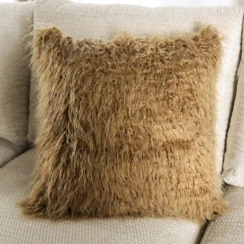 Pluttnam Transitional Tan Microfiber U-Shaped Sectional by Furniture of America