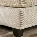 Pluttnam Transitional Tan Microfiber U-Shaped Sectional by Furniture of America