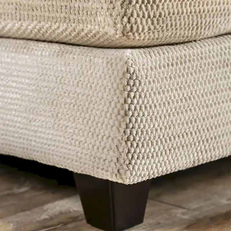 Pluttnam Transitional Tan Microfiber U-Shaped Sectional by Furniture of America