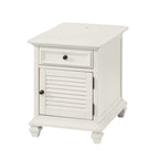 Steve Silver Castana Modern Farmhouse Soft White Side Table with USB