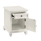 Steve Silver Castana Modern Farmhouse Soft White Side Table with USB