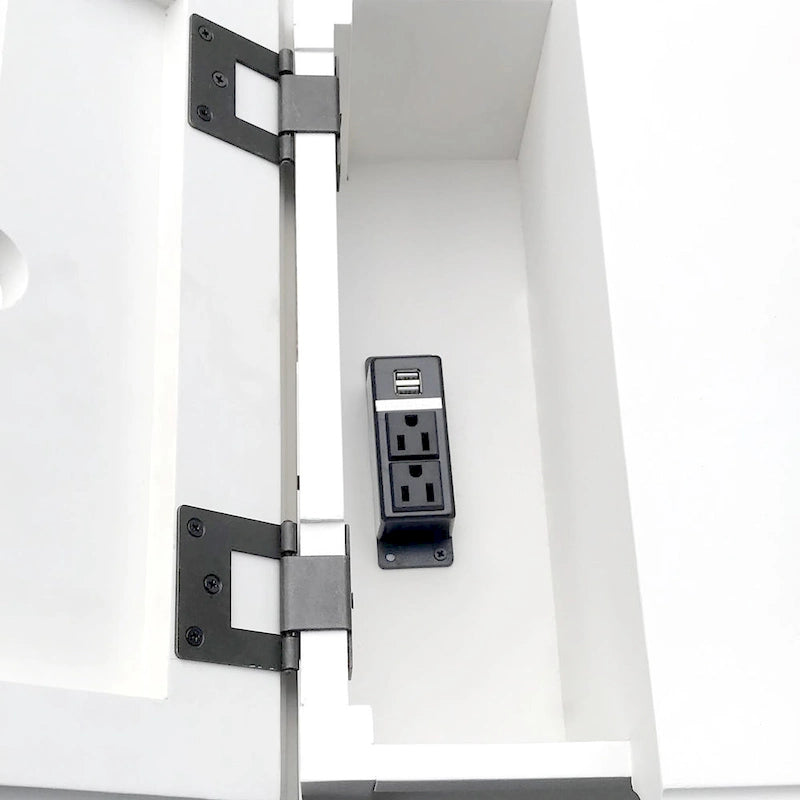 Steve Silver Castana Modern Farmhouse Soft White Side Table with USB