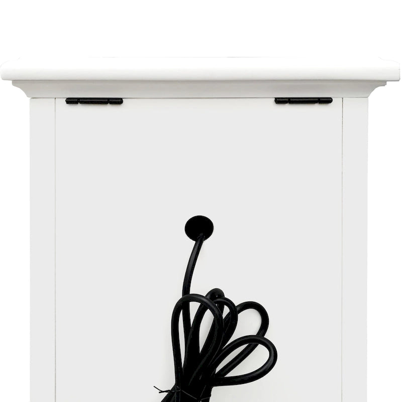 Steve Silver Castana Modern Farmhouse Soft White Side Table with USB