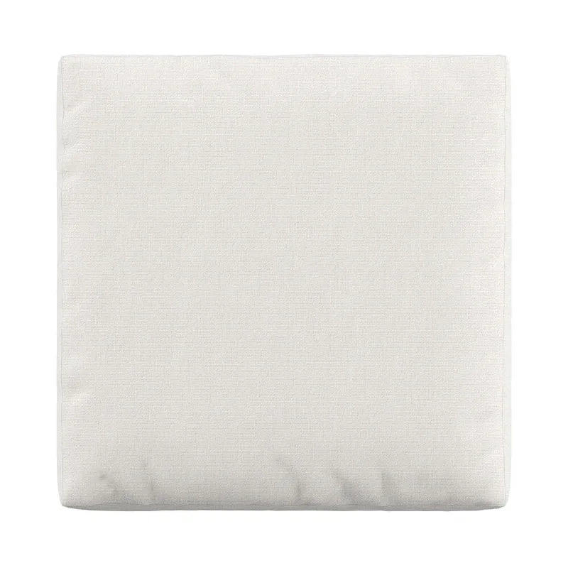 Lionel White Cotton Fabric Down-Filled Ottoman by iNSPIRE Q Artisan