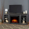 Eliot 81 Grand Antique Grey TV Stand Electric Fireplace by Real Flame