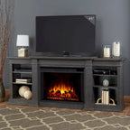 Eliot 81 Grand Antique Grey TV Stand Electric Fireplace by Real Flame