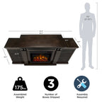 Calie 67 Electric TV Stand Fireplace in Dark Walnut by Real Flame - 67L x 18W x 30.5H