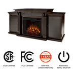 Calie 67 Electric TV Stand Fireplace in Dark Walnut by Real Flame - 67L x 18W x 30.5H