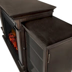 Calie 67 Electric TV Stand Fireplace in Dark Walnut by Real Flame - 67L x 18W x 30.5H