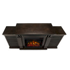 Calie 67 Electric TV Stand Fireplace in Dark Walnut by Real Flame - 67L x 18W x 30.5H