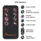 Calie 67 Electric TV Stand Fireplace in Dark Walnut by Real Flame - 67L x 18W x 30.5H