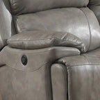 Estella Grey Contemporary Power Sofa and Loveseat with Storage Console (2-piece Set)