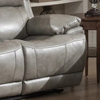 Estella Grey Contemporary Power Sofa and Loveseat with Storage Console (2-piece Set)
