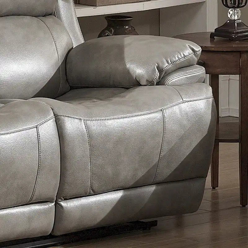 Estella Grey Contemporary Power Sofa and Loveseat with Storage Console (2-piece Set)