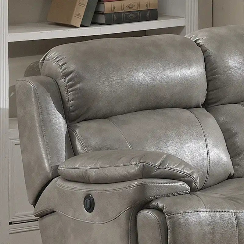 Estella Grey Contemporary Power Sofa and Loveseat with Storage Console (2-piece Set)