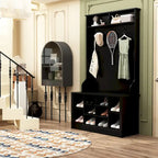 Coat Rack and Storage Bench Hall Tree with Shoe Rack for Entryway