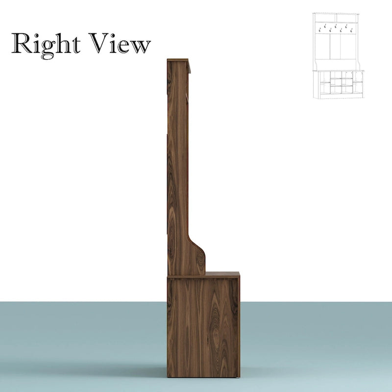 Coat Rack and Storage Bench Hall Tree with Shoe Rack for Entryway