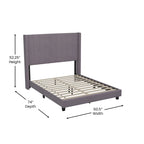 Upholstered Platform Bed with Wingback Headboard