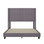 Upholstered Platform Bed with Wingback Headboard