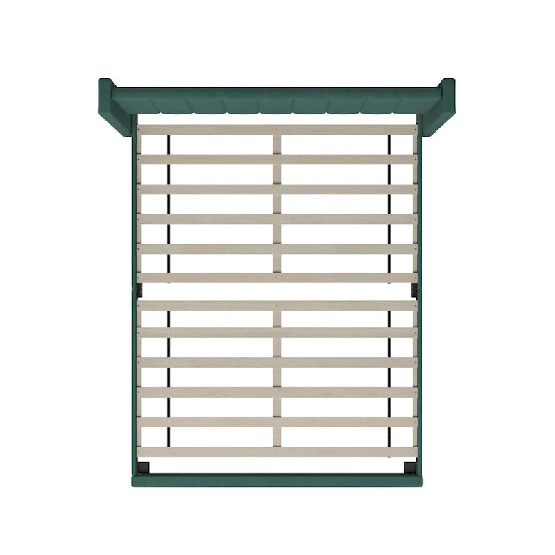 Upholstered Platform Bed with Wingback Headboard