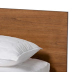 Wheatley Mid-Century Modern Walnut Brown Finished Wood Platform Bed