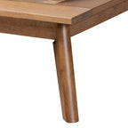 Wheatley Mid-Century Modern Walnut Brown Finished Wood Platform Bed