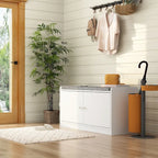 Shoe Storage Bench Storage Entryway Bench Door Cabinet Cushioned