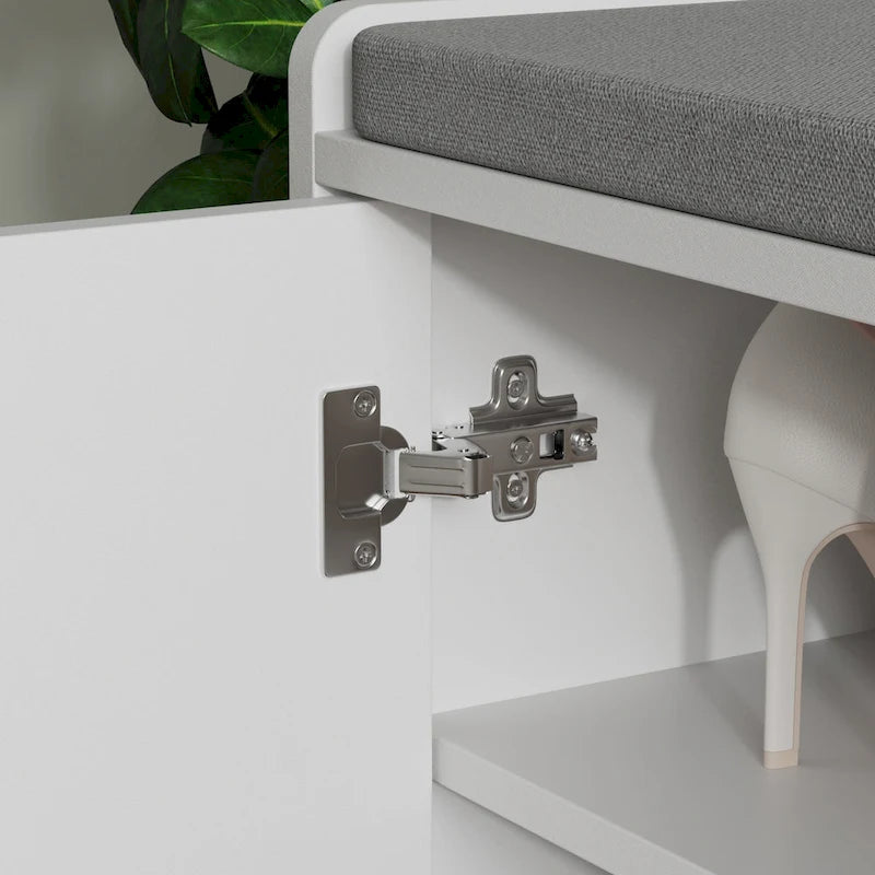 Shoe Storage Bench Storage Entryway Bench Door Cabinet Cushioned