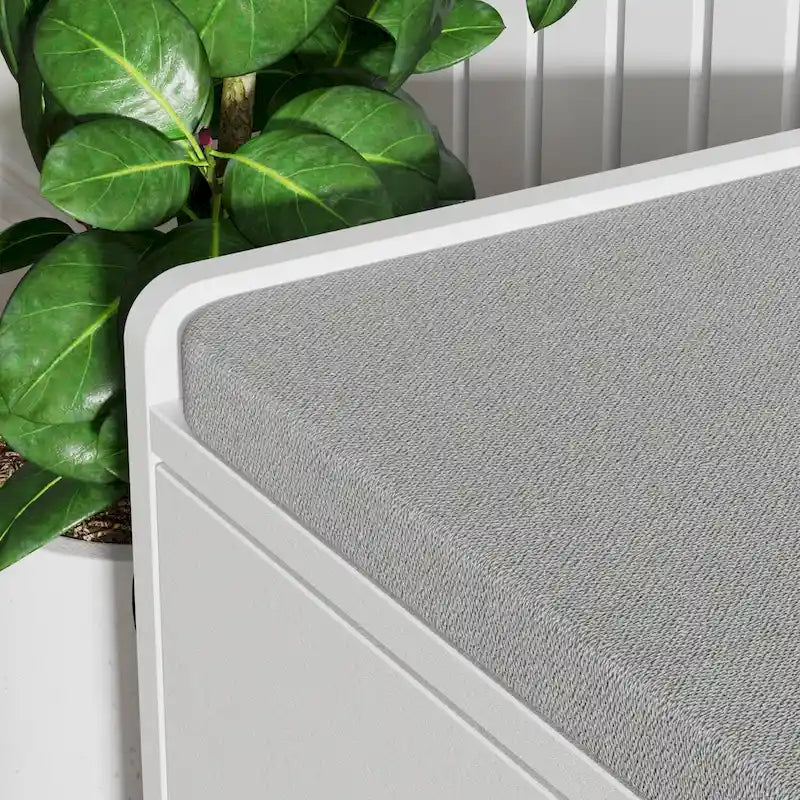 Shoe Storage Bench Storage Entryway Bench Door Cabinet Cushioned